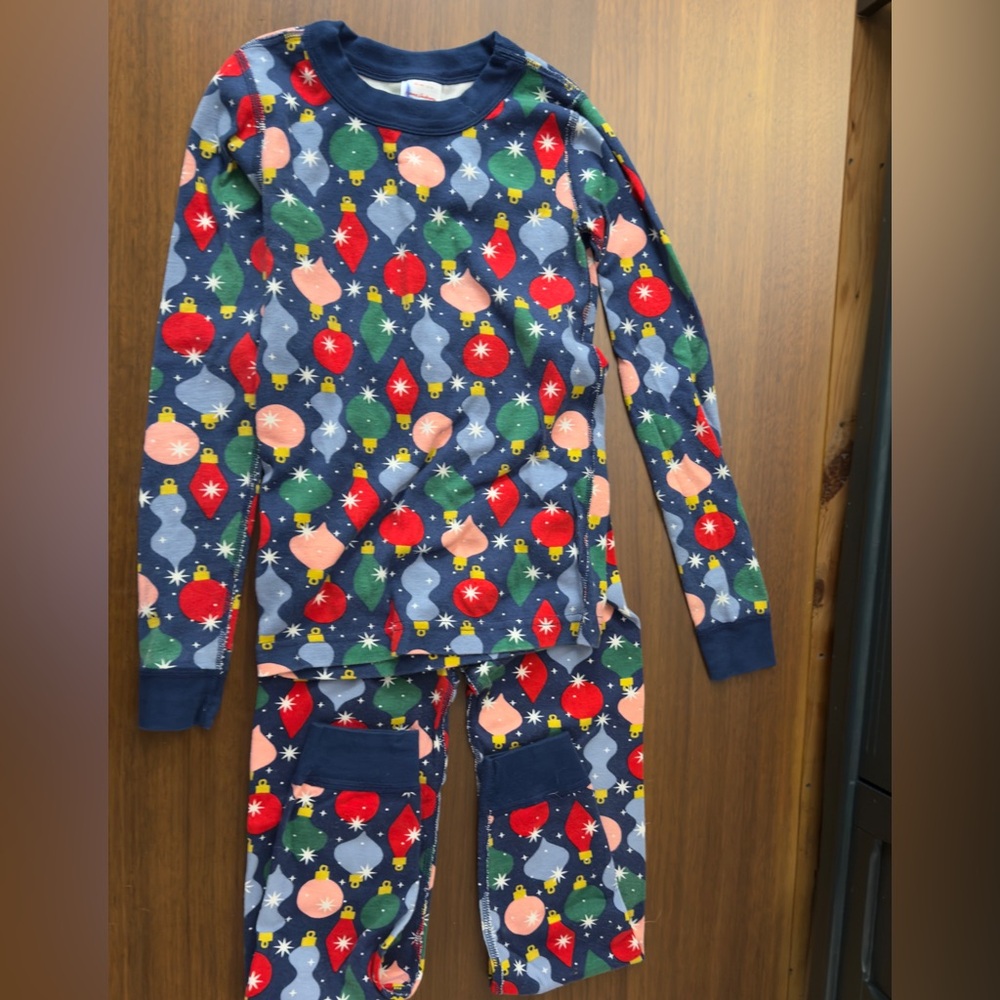 Hanna Andersson Kids Pajama Set - Blue and Multicolor Ornaments